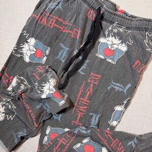 Death Note L Lawliet Anime Lounge Pants Washed Charcoal Grey All Over Print Mens